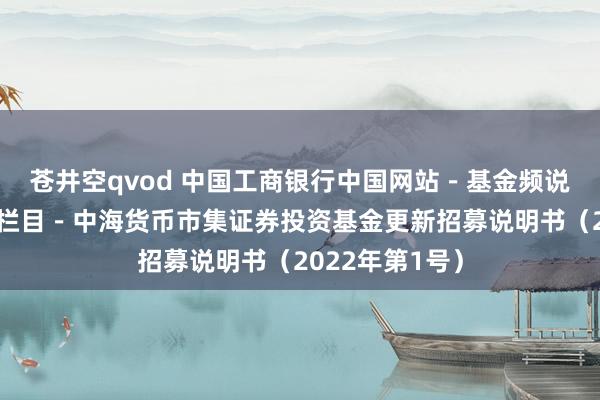 苍井空qvod 中国工商银行中国网站-基金频说念-基金公告栏目-中海货币市集证券投资基金更新招募说明书(2022年第1号)