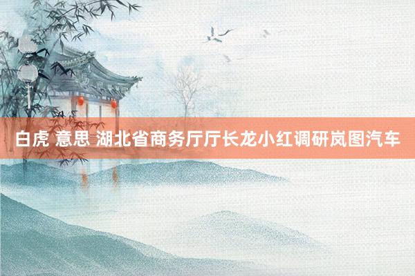 白虎 意思 湖北省商务厅厅长龙小红调研岚图汽车