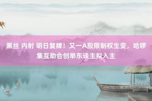 黑丝 内射 明日复牌！又一A股限制权生变，哈啰集互助合创举东谈主拟入主